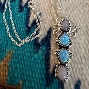 ❤️ Ethiopian Opal & Rose Quartz Necklace Southwestern Influence